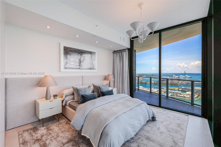 Furnished interior view inside a new home in Five Park, Miami Beach (Image 17).