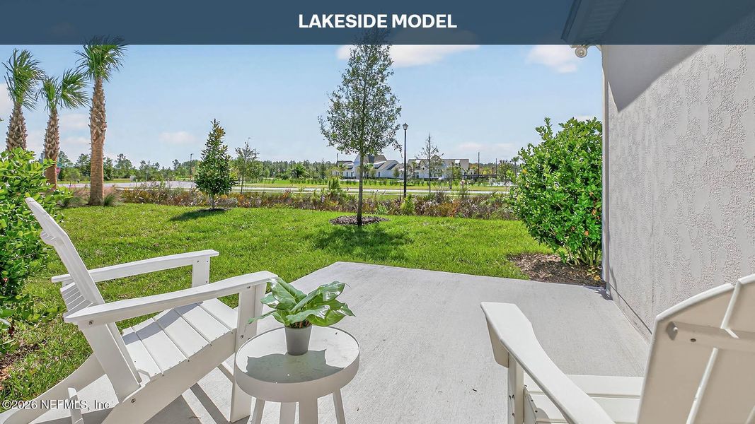 Exterior details and patio area of a home in Sawmill Branch, Palm Coast (Image 2).