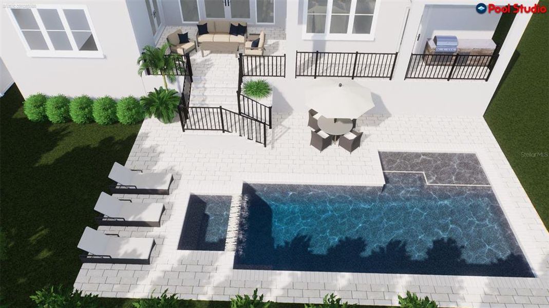 Exterior details and patio area of a home in , Tampa (Image 2). Exterior details and patio area of a home in , Tampa (Image 2).