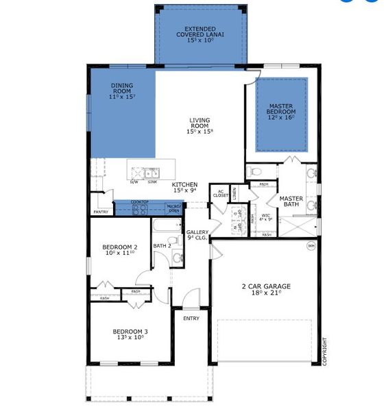 2D floor plan layout of this home in Oakmont, Gainesville, FL (Image 4).