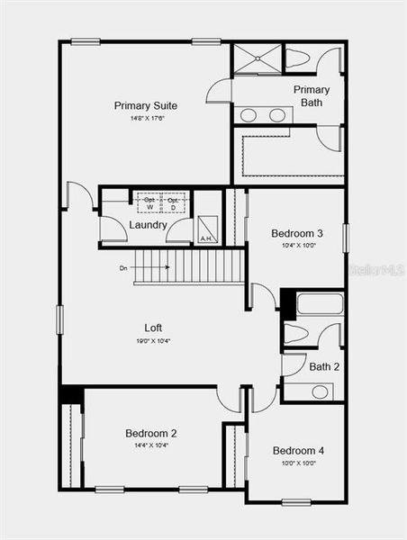 2D floor plan layout of this home in Marion Creek, Haines City, FL (Image 3).