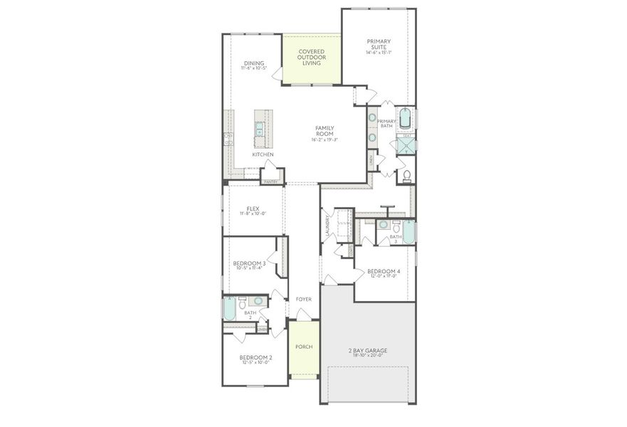 2D floor plan layout for the Starling by Tri Pointe Homes in Oakhill Reserve, Tomball, TX (Image 4).