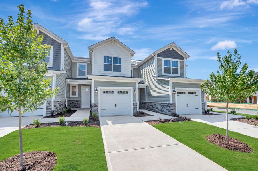 Front exterior of a new home in Powell, Angier, NC, highlighting curb appeal (Image 25).