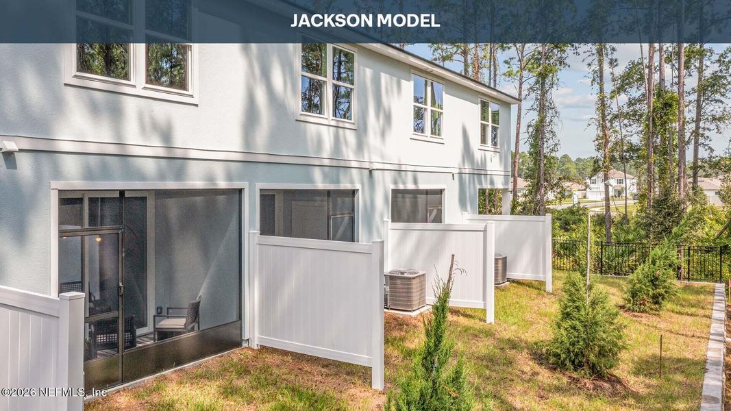 Exterior details and patio area of a home in Cordera Townhomes, St. Augustine (Image 2). Exterior details and patio area of a home in Cordera Townhomes, St. Augustine (Image 2).
