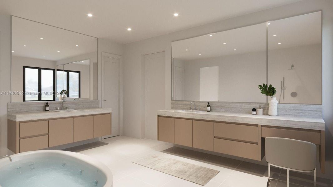 Furnished interior view inside a new home in , Miami (Image 8).