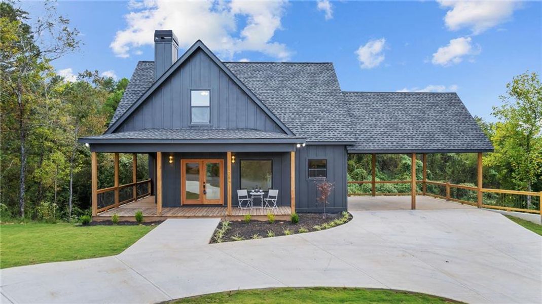 Front exterior of a new home in , Ellijay, GA, highlighting curb appeal (Image 29).