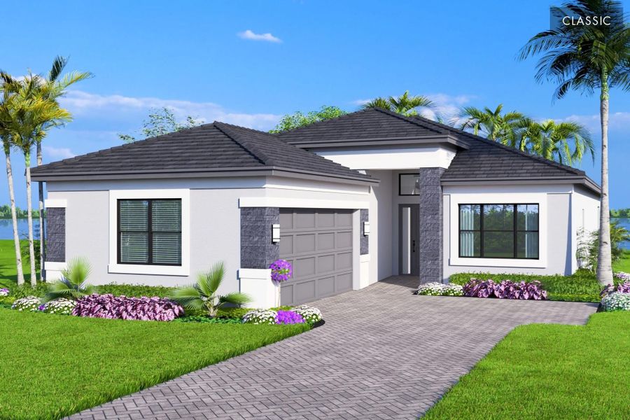 Representative exterior photo of a completed home built from the Costa II by GL Homes in Valencia Vista at Riverland, Port St. Lucie, FL (Image 1). Representative exterior photo of a completed home built from the Costa II by GL Homes in Valencia Vista at Riverland, Port St. Lucie, FL (Image 1).