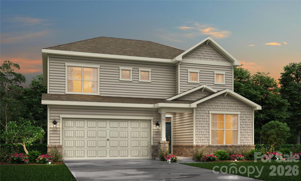 Front exterior of a new home in Cannon Manor, Kannapolis, NC, highlighting curb appeal (Image 1). Front exterior of a new home in Cannon Manor, Kannapolis, NC, highlighting curb appeal (Image 1).