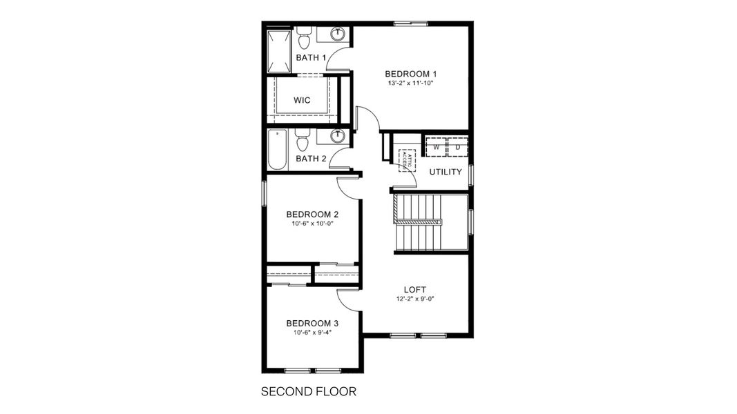 2D floor plan layout of this home in The Ridge at Lorson Ranch, Colorado Springs, CO (Image 4).