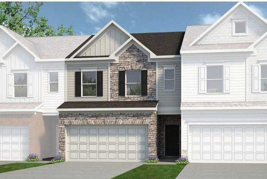 Front exterior of a new home in Jameson Towns, Villa Rica, GA, highlighting curb appeal (Image 1). Front exterior of a new home in Jameson Towns, Villa Rica, GA, highlighting curb appeal (Image 1).