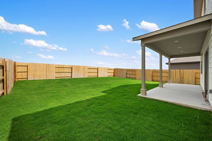 Exterior details and patio area of a home in Patterson Ranch, Georgetown (Image 25). Exterior details and patio area of a home in Patterson Ranch, Georgetown (Image 25).