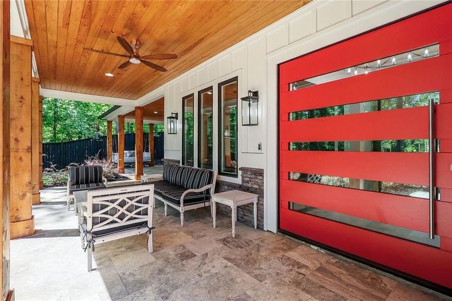 Exterior details and patio area of a home in , Roswell (Image 39).