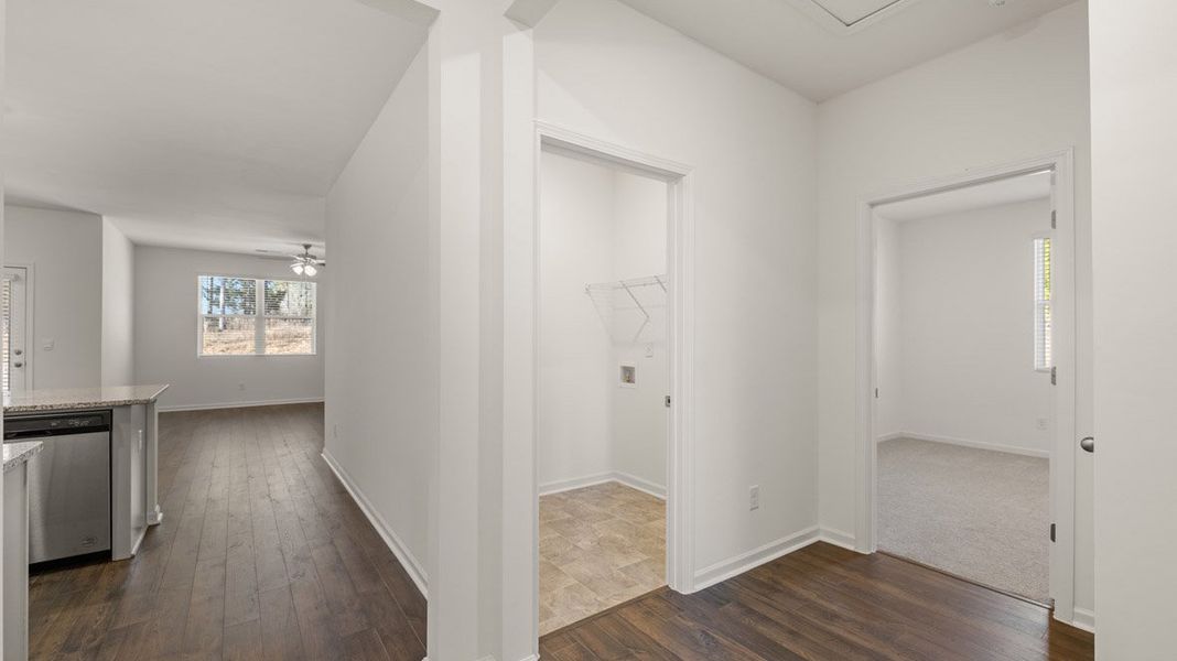 Spacious, unfurnished interior of a new home in The Abbey at Trolley Run Station, Aiken (Image 16). Spacious, unfurnished interior of a new home in The Abbey at Trolley Run Station, Aiken (Image 16).