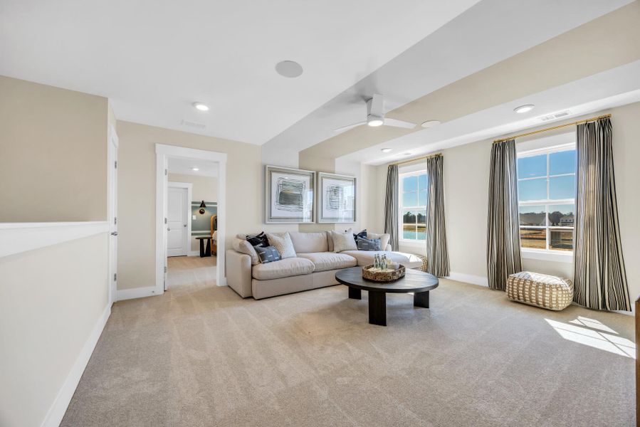 Furnished interior view inside a new home in Bayview Acres, Mount Pleasant (Image 6). Furnished interior view inside a new home in Bayview Acres, Mount Pleasant (Image 6).