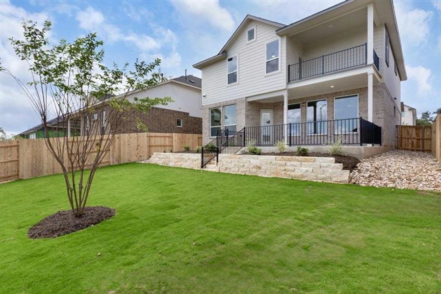Representative exterior photo of a completed home built from the Maeve by Chesmar Homes in Deerbrooke Cottages, Leander, TX (Image 2).