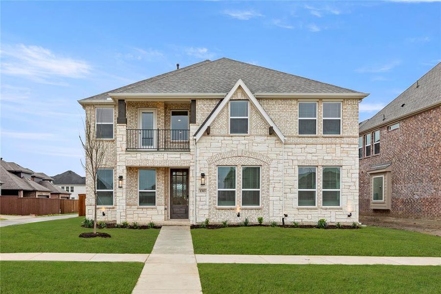Front exterior of a new home in Villages of Creekwood, Frisco, TX, highlighting curb appeal (Image 2). Front exterior of a new home in Villages of Creekwood, Frisco, TX, highlighting curb appeal (Image 2).