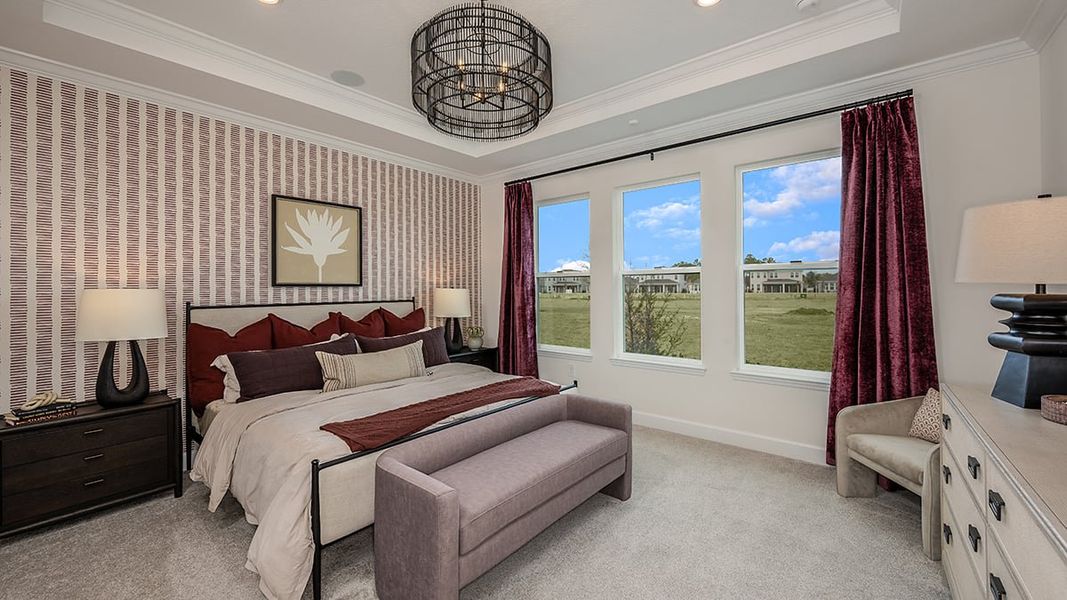 Representative furnished interior of a home built from the Bainbridge by Taylor Morrison in Esplanade at McKinnon Groves, Winter Garden (Image 9).