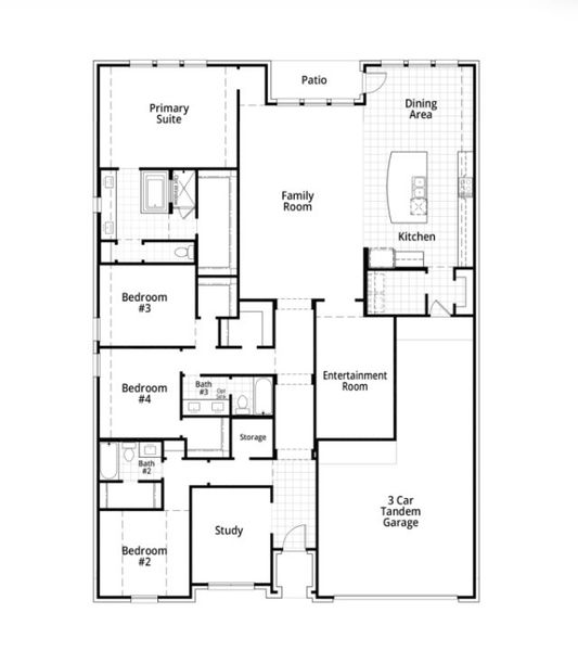 2D floor plan layout for the Canterbury by Highland Homes in COLTON, Montgomery, TX (Image 8). 2D floor plan layout for the Canterbury by Highland Homes in COLTON, Montgomery, TX (Image 8).