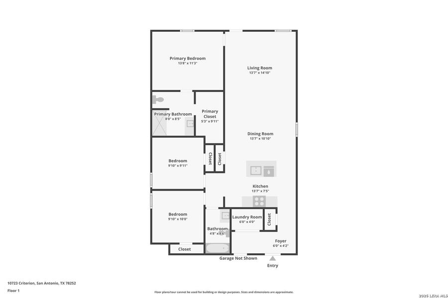 2D floor plan layout of this home in Applewood, San Antonio, TX (Image 3).
