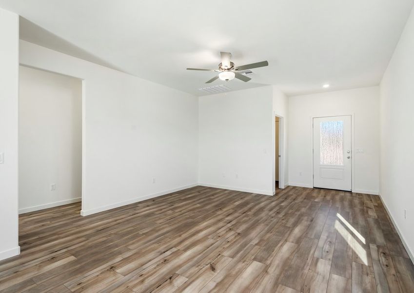 The spacious entryway welcomes you and guests inside.