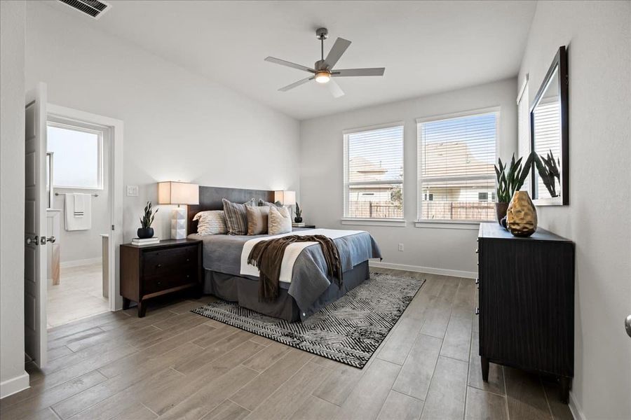 Furnished interior view inside a new home in Trace, San Marcos (Image 22).