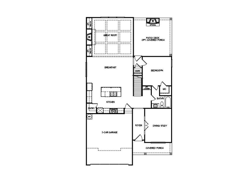 2D floor plan layout of this home in Hemingway, Flowery Branch, GA (Image 3).