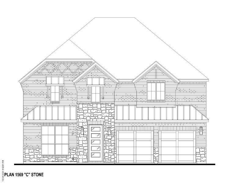 Plan 1569 Elevation C w/ Stone