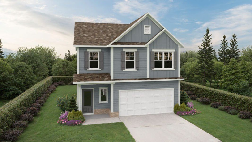 Representative exterior photo of a completed home built from the The Keswick by Direct Residential Communities in Neely Farm, Covington, GA (Image 3).