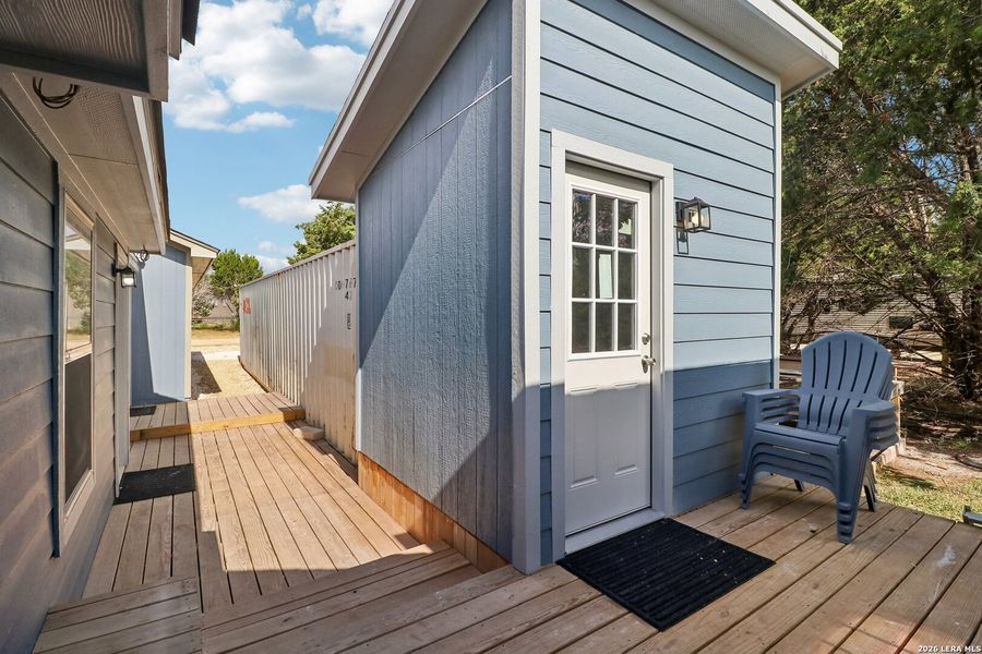 Exterior details and patio area of a home in , Bandera (Image 22).