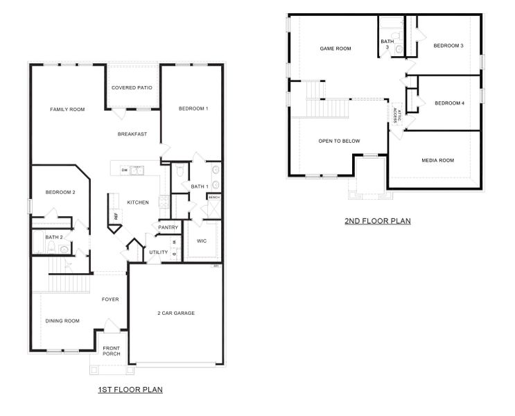 2D floor plan layout for the Medbourne by D.R. Horton in Silverado, Aubrey, TX (Image 3). 2D floor plan layout for the Medbourne by D.R. Horton in Silverado, Aubrey, TX (Image 3).