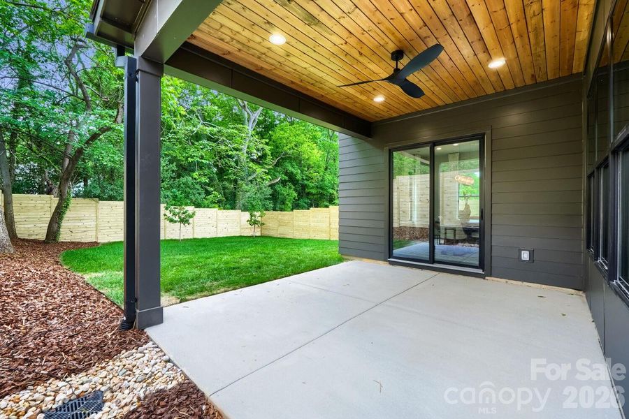 Rear covered patio, pre-wired for speakers