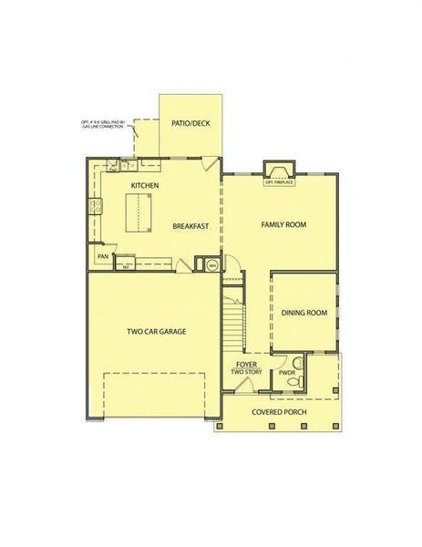 2D floor plan layout of this home in The Overlook at Factory Shoals, Mableton, GA (Image 4).
