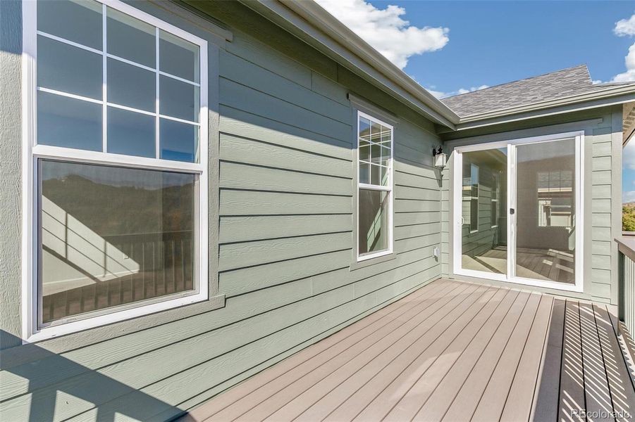 Exterior details and patio area of a home in Terrain Oak Valley, Castle Rock (Image 16).