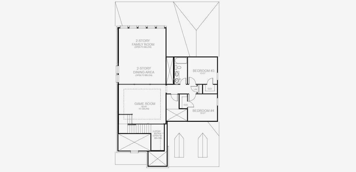 2D floor plan layout of this home in Lariat 50', Liberty Hill, TX (Image 3).
