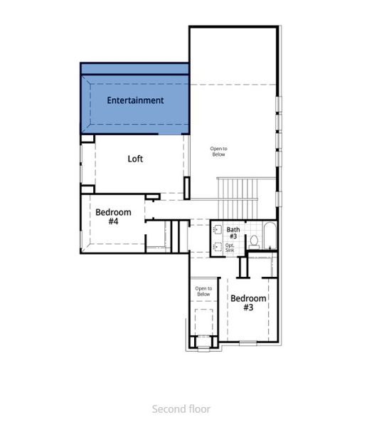 2D floor plan layout of this home in Sandbrock Ranch: 45ft. lots, Aubrey, TX (Image 4). 2D floor plan layout of this home in Sandbrock Ranch: 45ft. lots, Aubrey, TX (Image 4).
