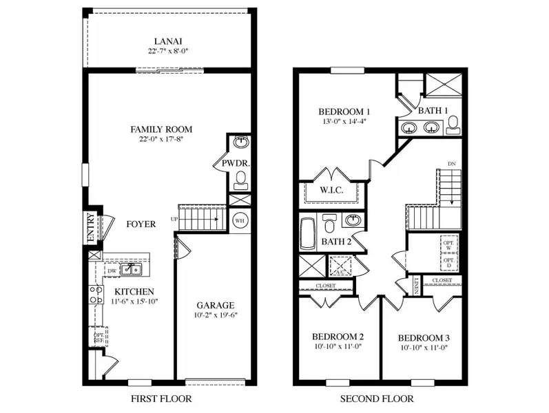 2D floor plan layout of this home in Oak Pointe, Apopka, FL (Image 2). 2D floor plan layout of this home in Oak Pointe, Apopka, FL (Image 2).