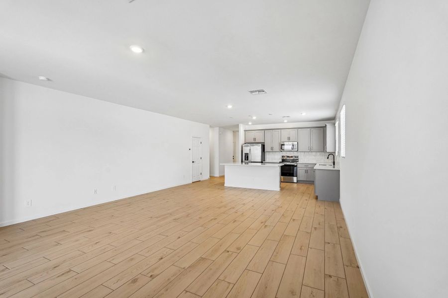 Great room and kitchen Great room and kitchen
