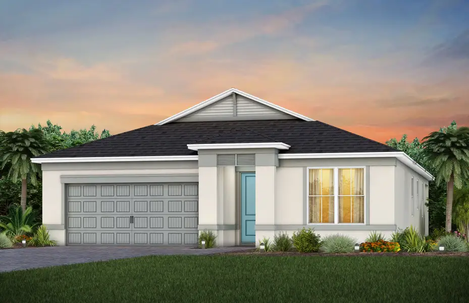 Representative exterior photo of a completed home built from the Highgate by Pulte Homes in Waypointe, Port Orange, FL (Image 2). Representative exterior photo of a completed home built from the Highgate by Pulte Homes in Waypointe, Port Orange, FL (Image 2).