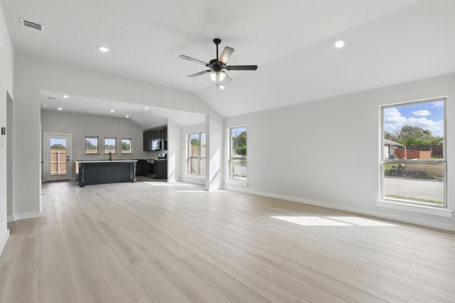 Representative unfurnished interior of a home built from the Devin by Cheldan Homes in Sunset Ridge, Keene (Image 63). Representative unfurnished interior of a home built from the Devin by Cheldan Homes in Sunset Ridge, Keene (Image 63).