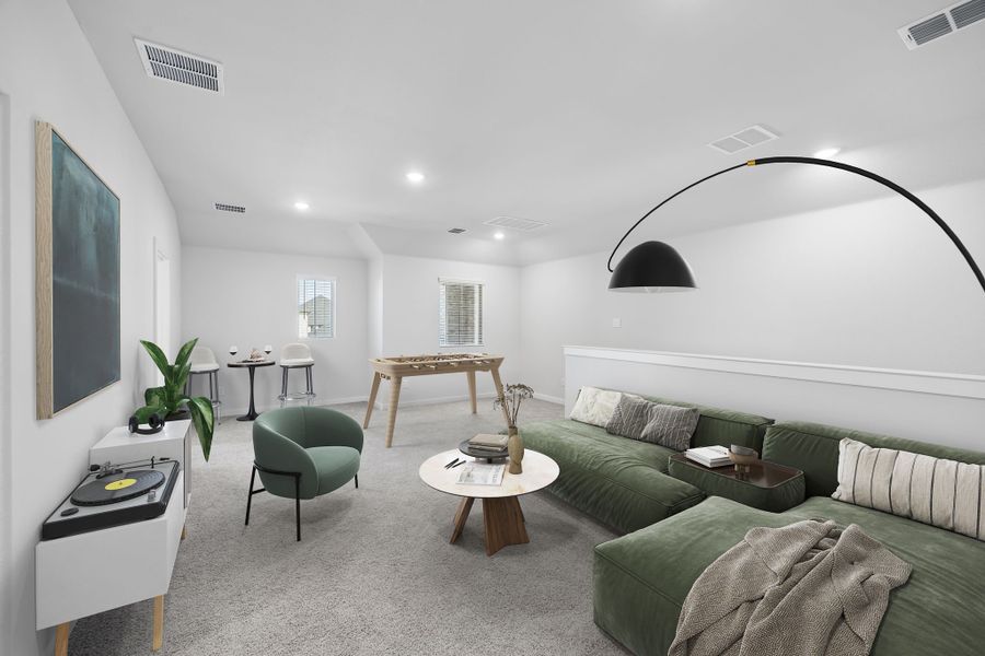 Game Room in the Mesquite home plan by Trophy Signature Homes – REPRESENTATIVE PHOTO