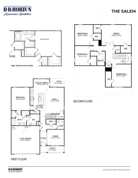 2D floor plan layout of this home in Walnut Ridge, Lebanon, TN (Image 4).
