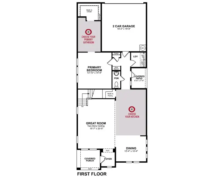 2D floor plan layout for the Brazos by Beazer Homes in Waterbend, Euless, TX (Image 3).