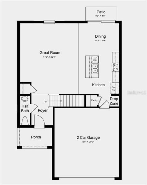 2D floor plan layout of this home in Marion Creek, Haines City, FL (Image 3).