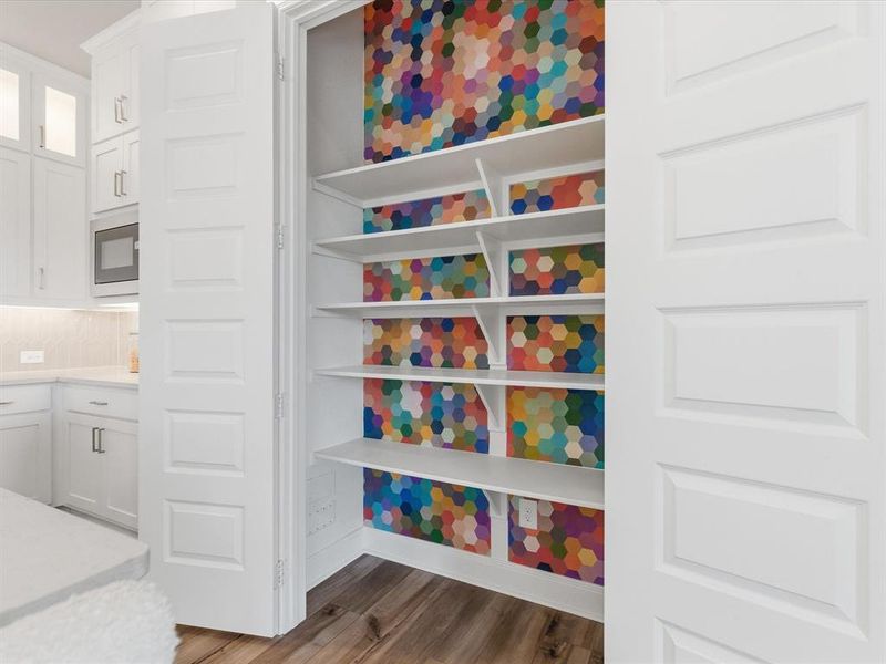 Custom Wall Papered Pantry