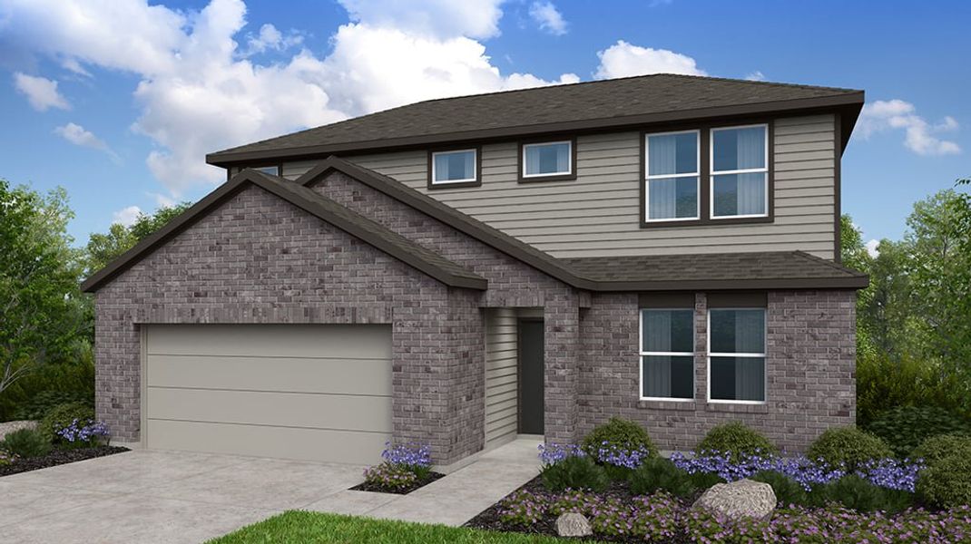 Representative exterior photo of a completed home built from the Robin by Taylor Morrison in Longview 50s, Del Valle, TX (Image 1).