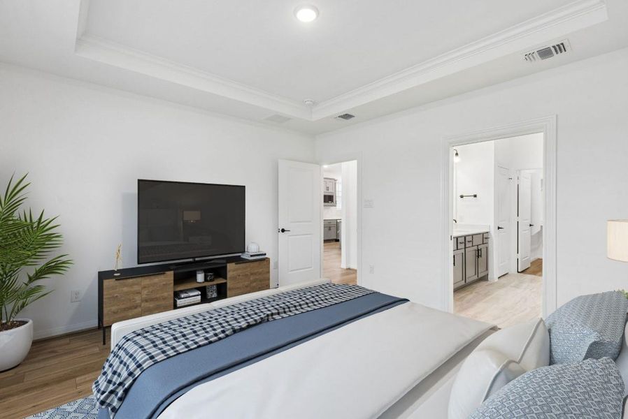 Furnished interior view inside a new home in Del Webb in Chambers Creek, Willis (Image 16).