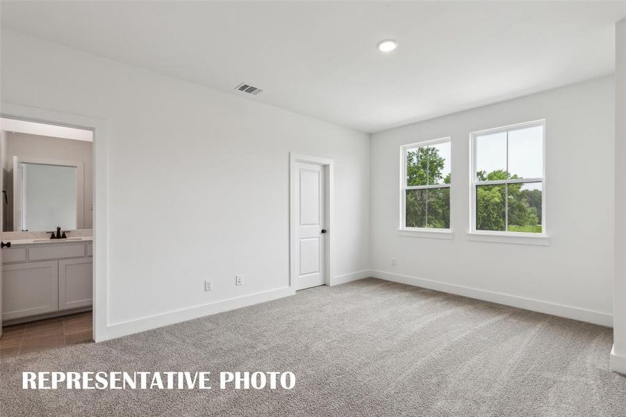 You'll find nicely sized secondary bedrooms in our Prescott III plan.  REPRESENTATIVE PHOTO