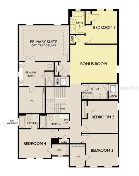 2D floor plan layout of this home in Oakfield Trails Traditional, Parrish, FL (Image 2).