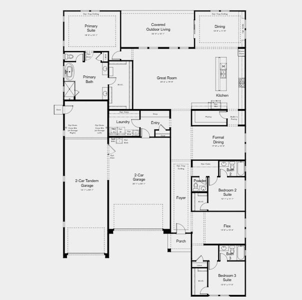2D floor plan layout for the Heron by Taylor Morrison in Verdin Odyssey Collection, Phoenix, AZ (Image 5).