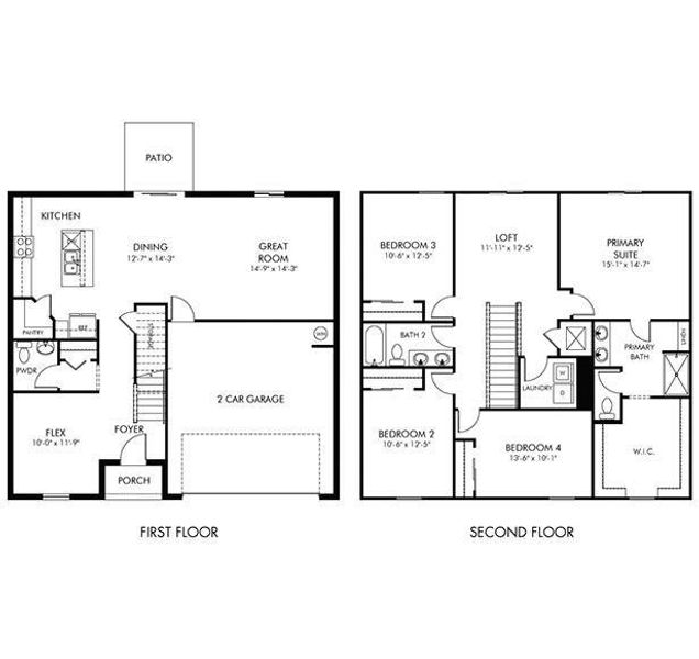 2D floor plan layout of this home in Meritage Homes at Terra Lago - Classic Series, Indiantown, FL (Image 2). 2D floor plan layout of this home in Meritage Homes at Terra Lago - Classic Series, Indiantown, FL (Image 2).